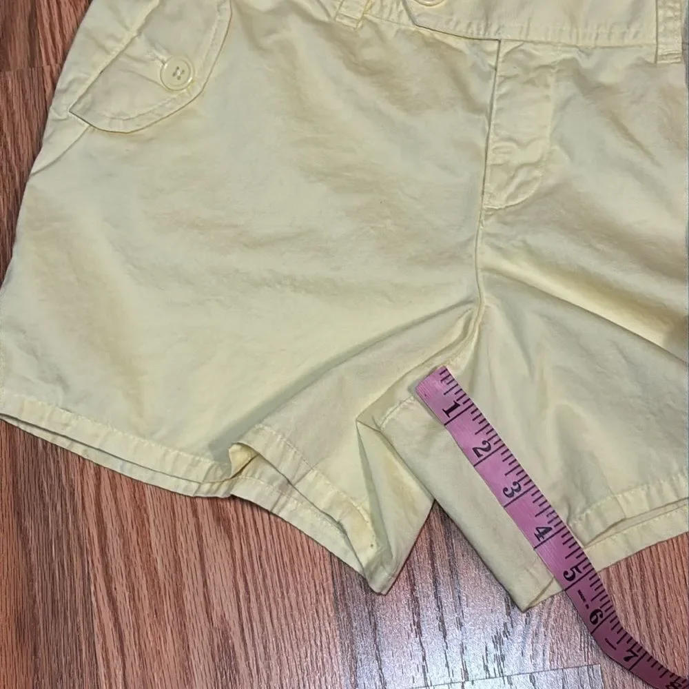Moda Butter Yellow Cotton Shorts, midi, 10